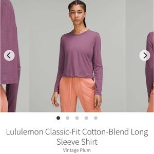 Lululemon Classic-Fit Cotton-Blend Long Sleeve Shirt
Vintage Plum